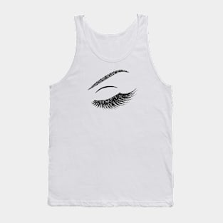 Lashes with silver glitter Tank Top